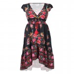 2017 Summer Boho hippie Dress Ethnic Sexy Print Retro Vintage Dress Tassel Beach Dress Bohemian Hippie Dress Robe Vestidos Mujer