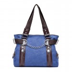 2017 Summer Canvas Bags Chains Women Handbags Fashion Double Zipper Women Shoulder Bags Large Capacity Patchwork LadiesTote Bag