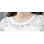 2017 Summer Embroidery t Shirt Women Tee Tops Plus Size White Lace T-shirt Chiffon Yarn Women's Clothing Slim T-shirt Designer