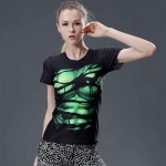 2017 Summer Fashion Women's Short sleeves T-Shirt 3D Print Superman Batman Series Slim Sweat quickly dry Women T-Shirt Plus Size