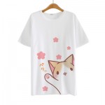 2017 Summer Harajuku Shirt Neko Atsume Anime Cartoon Japanese Kawaii Clothes Casual Female T-shirt Cat Tops Tee