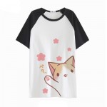 2017 Summer Harajuku Shirt Neko Atsume Anime Cartoon Japanese Kawaii Clothes Casual Female T-shirt Cat Tops Tee