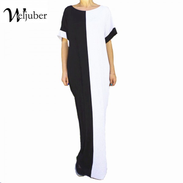 2017 Summer Maxi Dress Women Short Sleeve Party Dresses Loose Long Boho Dress Women Clothing Vestidos Weljuber