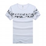 2017 Summer Men's T-shirt Fashion Casual printing Short Sleeve Elasticity T-shirt Size:M-2XL V7S1T073