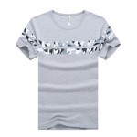 2017 Summer Men's T-shirt Fashion Casual printing Short Sleeve Elasticity T-shirt Size:M-2XL V7S1T073