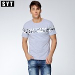 2017 Summer Men's T-shirt Fashion Casual printing Short Sleeve Elasticity T-shirt Size:M-2XL V7S1T073