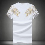 2017 Summer New High-End Men's Brand T-Shirt Fashion Slim Gold Dragon Printing T Shirt Plus Size Short-Sleeved Tee Shirt Men 5XL