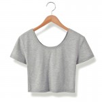 2017 Summer New Women T Shirt Korean Style Solid Color Cotton Slim Crop Tops Short Sleeve T-shirt Women Tee Tops Female