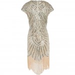 2017 Summer Vintage 1920s Flapper Great Gatsby Sequin Fringe Party Dress Plus Size Mesh Dress Women Clothing Vestidos De Fiesta