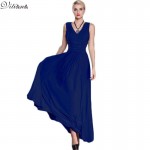 2017 Summer Women Sexy Evening Club Party Dress Elegant  Sleeveless V-neck Maxi Long Dresses 6XL Plus Size Vestidos Robe