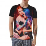2017 Unisex Funny 3D Printed Sexy Tshirt Men Novel T-shirt Naked Tattoo Girl For Man Women Creative T Shirt Cotton Sale Items B6