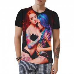 2017 Unisex Funny 3D Printed Sexy Tshirt Men Novel T-shirt Naked Tattoo Girl For Man Women Creative T Shirt Cotton Sale Items B6