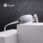 2017 Vintage Rimless Sunglasses Women Luxury Diamond Design White Square Frame Brand Sun Glasses For Women Whih Box 6102