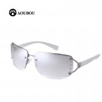 2017 Vintage Rimless Sunglasses Women Luxury Diamond Design White Square Frame Brand Sun Glasses For Women Whih Box 6102