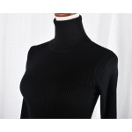 2017 Women Autumn Winter Sweater Dresses Slim Turtleneck vestidos de festa Sexy Bodycon Solid Robe Long Knitted Office Dress 971