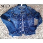 2017 Women Basic Coat Denim Jacket Women Plus Size 4XL 5XL Winter Denim Jacket For Women Jeans Jacket Women Oversized Denim Coat