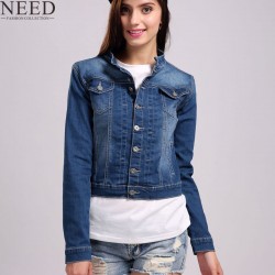2017 Women Basic Coat Denim Jacket Women Plus Size 4XL 5XL Winter Denim Jacket For Women Jeans Jacket Women Oversized Denim Coat