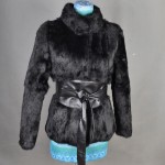 2017 Women Real Fur Coat Full Pelt Women Rabbit Fur Coat Full Length Sleeve Natural Black Fur coats Women Can add hood Plus size