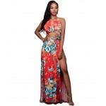2017 Women Sexy Maxi Dress Halter Vestido Red Woman Party Bodycon Dresses Off Shoulder Club Vestidos Femme Dress  MC5216