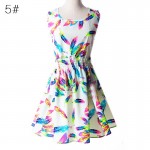 2017 Women Summer Dress Floral Chiffon Women Dress Sleeveless Casual Vestidos 21 styles