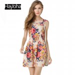 2017 Women Summer Dress Floral Chiffon Women Dress Sleeveless Casual Vestidos 21 styles