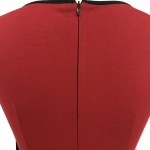 2017 Women Summer Elegant Vintage Asymmetric Bow Pinup Red Blue Patchwork Casual Wear to Work Business Party Pencil Sheath Dress