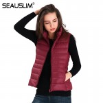 2017 Women Vest Winter Feminino Casual Waistcoat Ultralight Down Vest Sleeveless Jacket Female Plus Size S-3XL Q-LDF-4