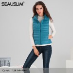 2017 Women Vest Winter Feminino Casual Waistcoat Ultralight Down Vest Sleeveless Jacket Female Plus Size S-3XL Q-LDF-4