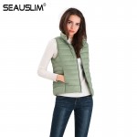 2017 Women Vest Winter Feminino Casual Waistcoat Ultralight Down Vest Sleeveless Jacket Female Plus Size S-3XL Q-LDF-4