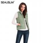 2017 Women Vest Winter Feminino Casual Waistcoat Ultralight Down Vest Sleeveless Jacket Female Plus Size S-3XL Q-LDF-4