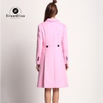 2017 Women Winter Coats Jackets Thick Winter Long Coat Oversized High Quality Pink Runway Blends Outwear