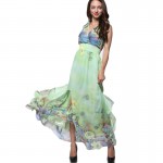 2017 Womens Summer Elegant Beach Chiffon Clothing Ladies Bohemian Print Maxi Long Dress Plus Size 6XL 7XL Vestidos 9020