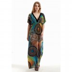 2017 Womens Summer Elegant Boho Beach Clothing Ladies Bohemian Print Maxi Long Dress Plus Size 5XL 6XL  Vestidos