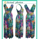 2017 Womens Summer Elegant Boho Beach Clothing Ladies Bohemian Print Maxi Long Dress Plus Size 6XL 7XL Vestidos 6041