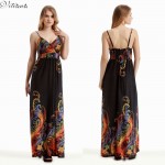 2017 Womens Summer Elegant Vintage Boho Beach Clothing Sexy Bohemian Print Maxi Long Dress Plus Size 5XL 6XL  Vestidos