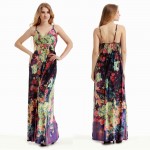 2017 Womens Summer Elegant Vintage Boho Beach Clothing Sexy Bohemian Print Maxi Long Dress Plus Size 5XL 6XL  Vestidos