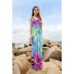 2017 Womens Summer Elegant Vintage Boho Beach Clothing Sexy Bohemian Print Maxi Long Dress Plus Size 5XL 6XL  Vestidos