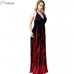 2017 Womens Summer Print Boho Beach Dress Bohemian Elegant Sexy Maxi Long Dresses Plus Size 6XL 7XL Vestidos 5021