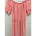 2017 Yellow Long Dress Floor Long Sundresses Beach Long Chiffon Dresses Sundresses Pink Chiffon Dress Off Shoulder Yellow Dress