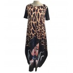 2017 fashion design women maxi long femme vestidos african style clothing leopard print dashiki dress