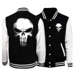 2017 funny skull print streetwear hip-hop hoodies The Punisher fashion button baseball jackets men women unisex brand tracksuits