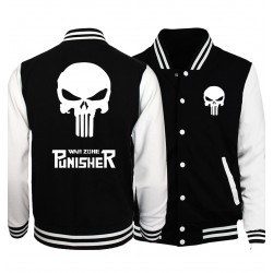 2017 funny skull print streetwear hip-hop hoodies The Punisher fashion button baseball jackets men women unisex brand tracksuits