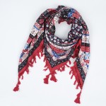 2017 hot sale new fashion woman Scarf square scarves tassel Printed Women Wraps Winter autumn ladies shawls free shipping 003