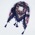 2017 hot sale new fashion woman Scarf square scarves tassel Printed Women Wraps Winter autumn ladies shawls free shipping 003