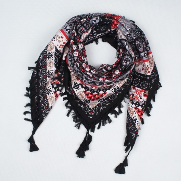 2017 hot sale new fashion woman Scarf square scarves tassel Printed Women Wraps Winter autumn ladies shawls free shipping 003