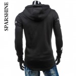 2017 leather patchwork Mens Hoodies And Sweatshirts Oversized Hombre Hip Hop Men Hooded Sweatshirt Hoodies Zipper Streetwear