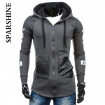 2017 leather patchwork Mens Hoodies And Sweatshirts Oversized Hombre Hip Hop Men Hooded Sweatshirt Hoodies Zipper Streetwear