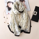 2017 luxury brand new summer women's scarf fashion lady silk scarves print soft shawls pashmina foulard femme long size bandana