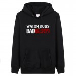 2017 man game player's love printing hoody Watch Dogs Bad Blood fleece man's winter sweatshirts thicker outerwear 1pcs drop ship