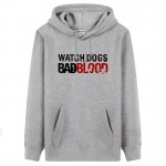 2017 man game player's love printing hoody Watch Dogs Bad Blood fleece man's winter sweatshirts thicker outerwear 1pcs drop ship